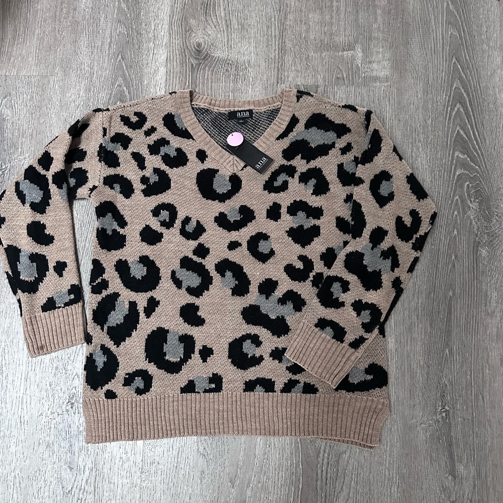 Ana , animal print sweater , never wore . Size S